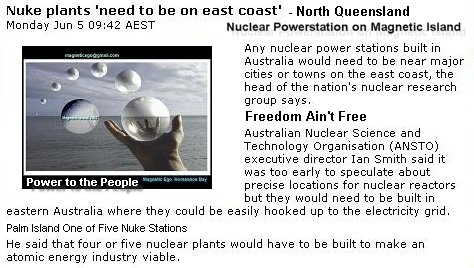 Palm Island One of Five Sites for a Nuclear Powerstations 2007